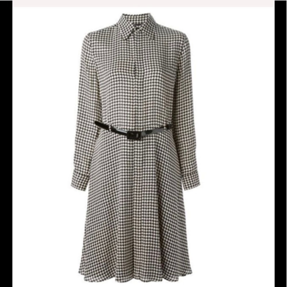 Ralph Lauren Black Label Collection -“Austin” Houndstooth Dress-100% Silk.  6
